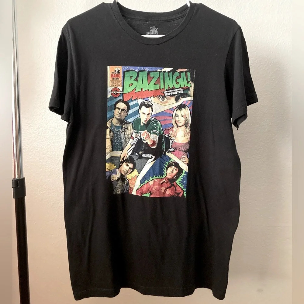 Black Big Bang Theory Medium Short Sleeves T Shirt